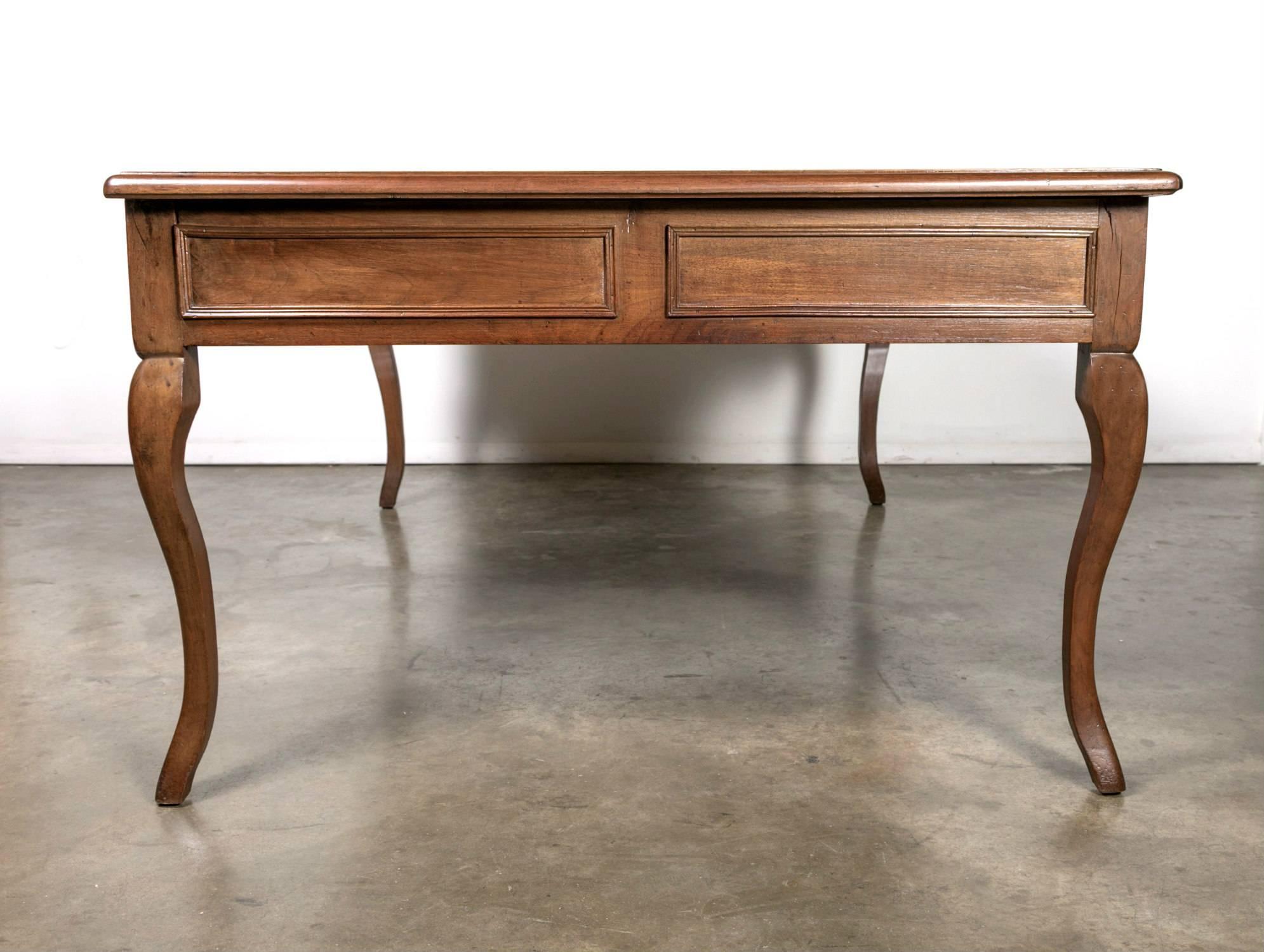 Grand French Louis XV Style Walnut Partner's Desk with Marquetry Inlay 5
