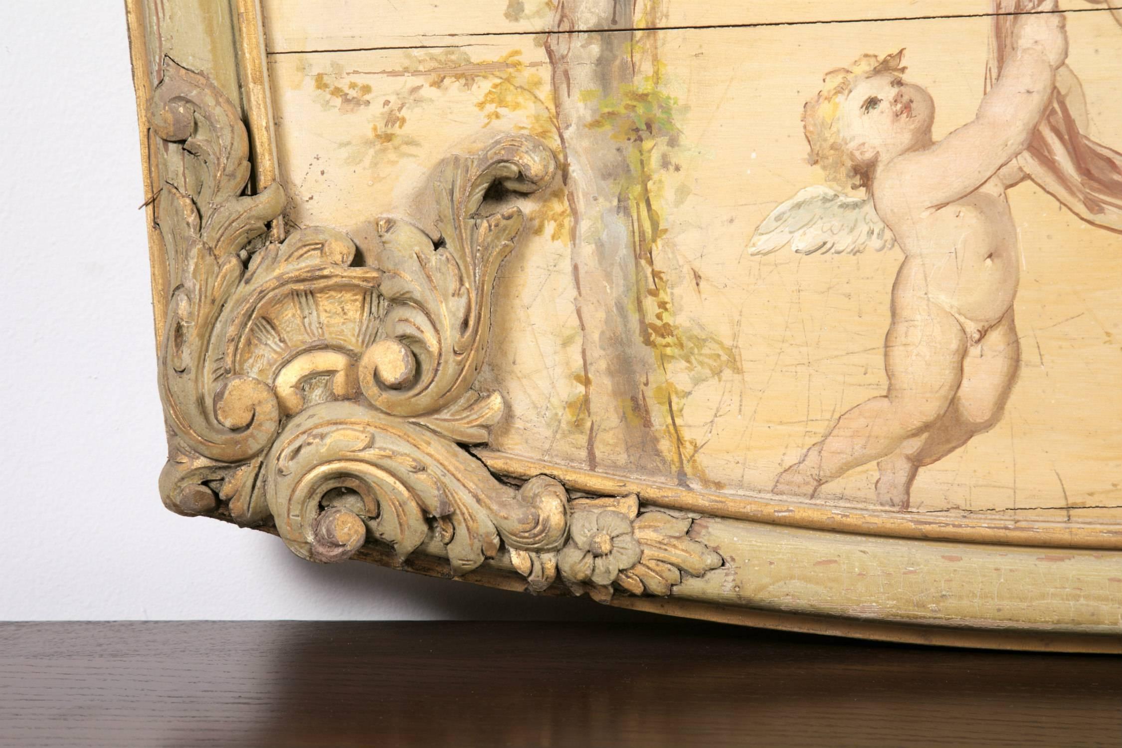Boiserie-Tafel im Louis XV-Stil des 19. Jahrhunderts mit Ölgemälde (Gemalt) im Angebot