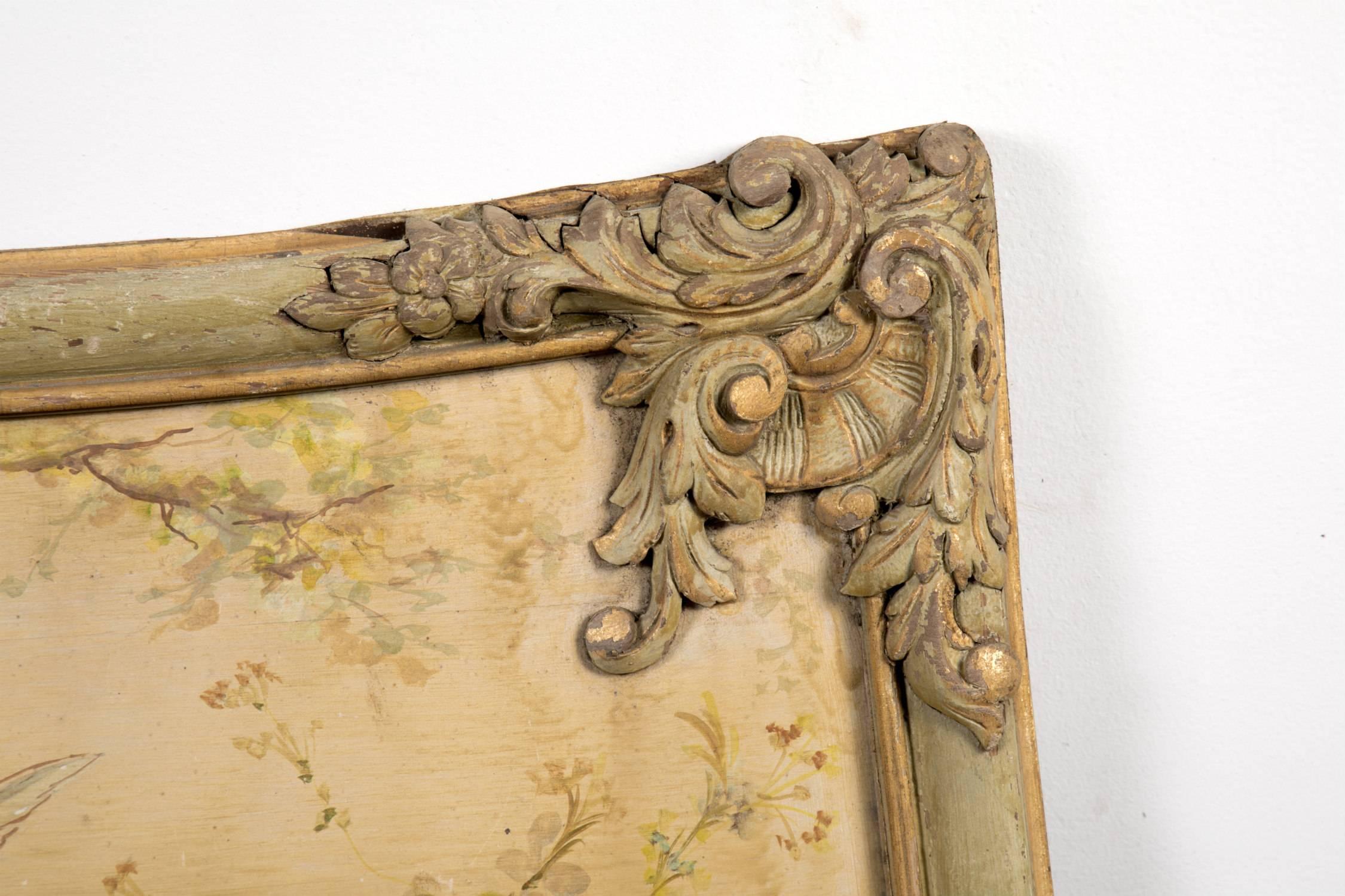 Painted 19th Century Louis XV Style Boiserie Panel with Oil Painting For Sale