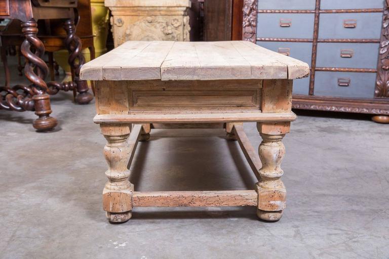 Country French Bleached Wood Coffee Table at 1stDibs | bleached wood side table, bleached coffee ...