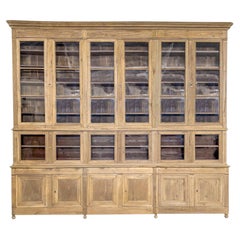Monumental Early 19th Century French Directoire Period Bleached Oak Bibliothèque