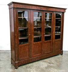 Antique French Empire Period Mahogany Bookcase