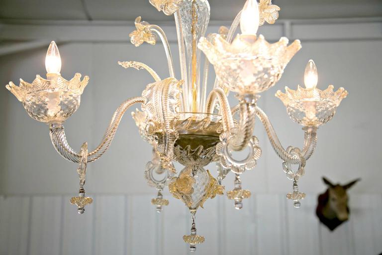 Italian murano gold dusted glass chandelier 1 | Glass Italian murano gold dusted glass chandelier 1 | Glass