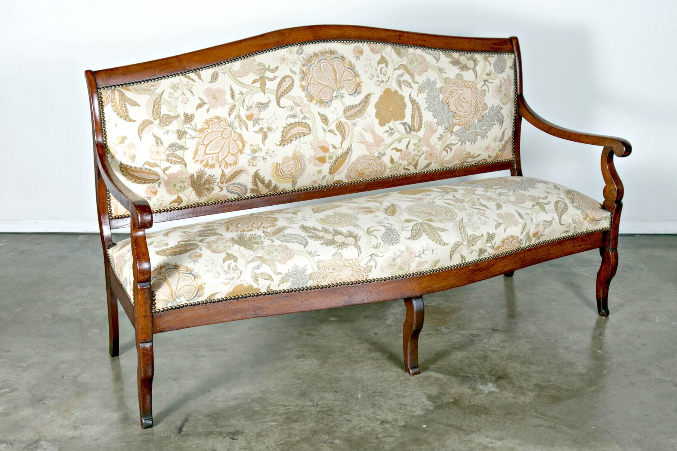 Early 19th Century French Restauration Period Walnut Sofa