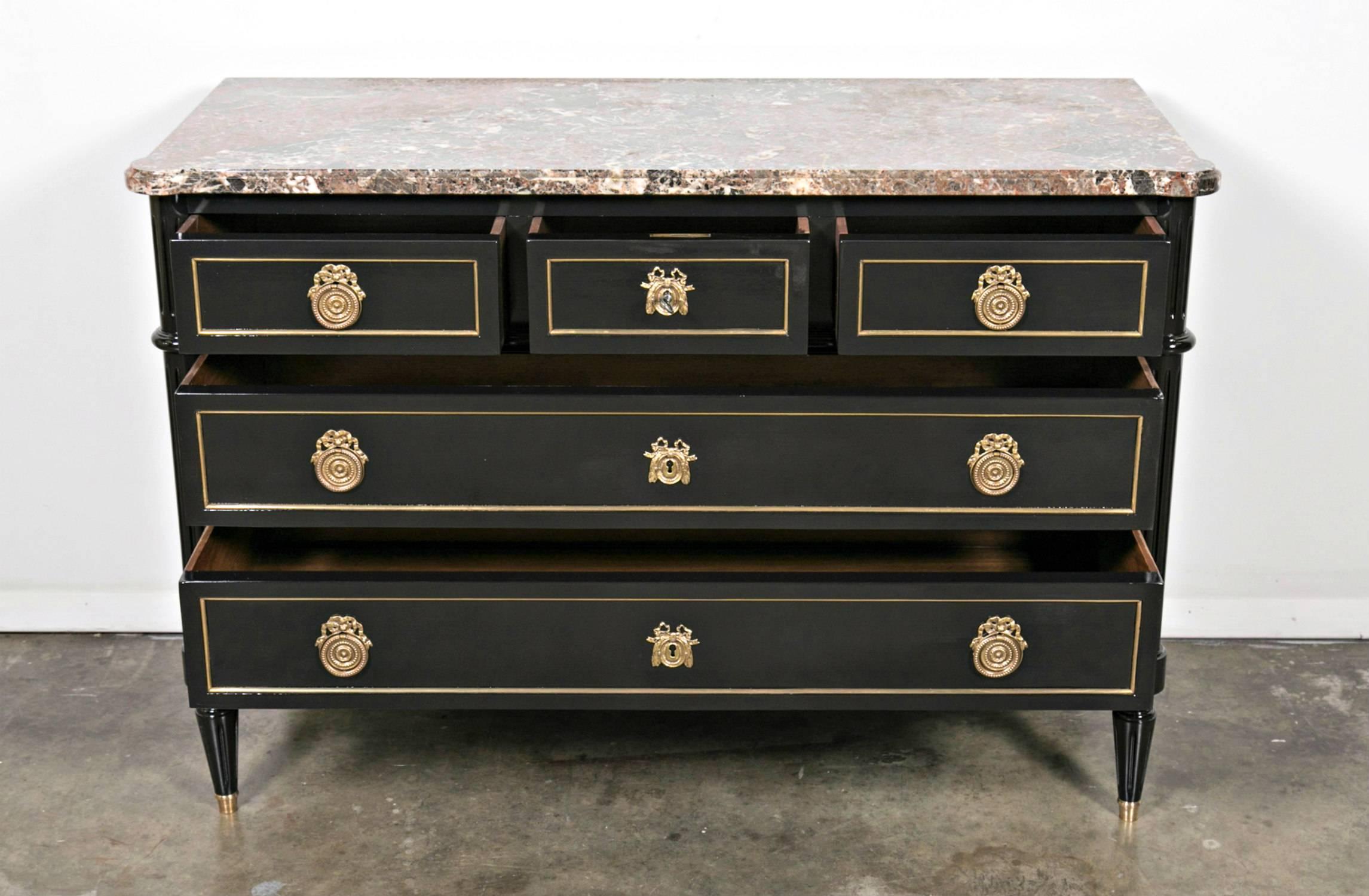 20th Century Louis XVI Style Maison Jansen Commode with Marble Top