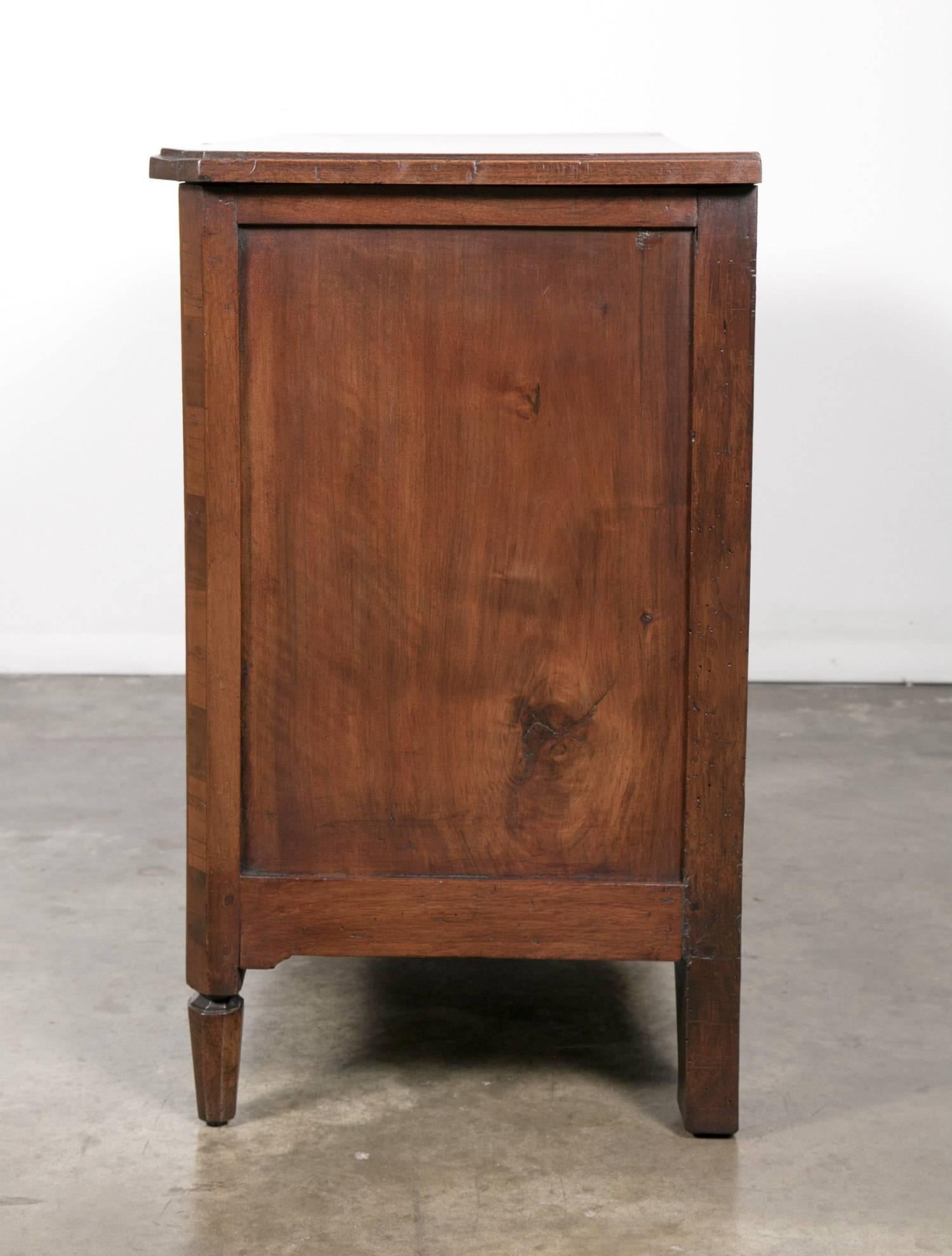 Fine 18th Century Period Louis XVI Petite Walnut and Fruitwood Marquetry Commode 4
