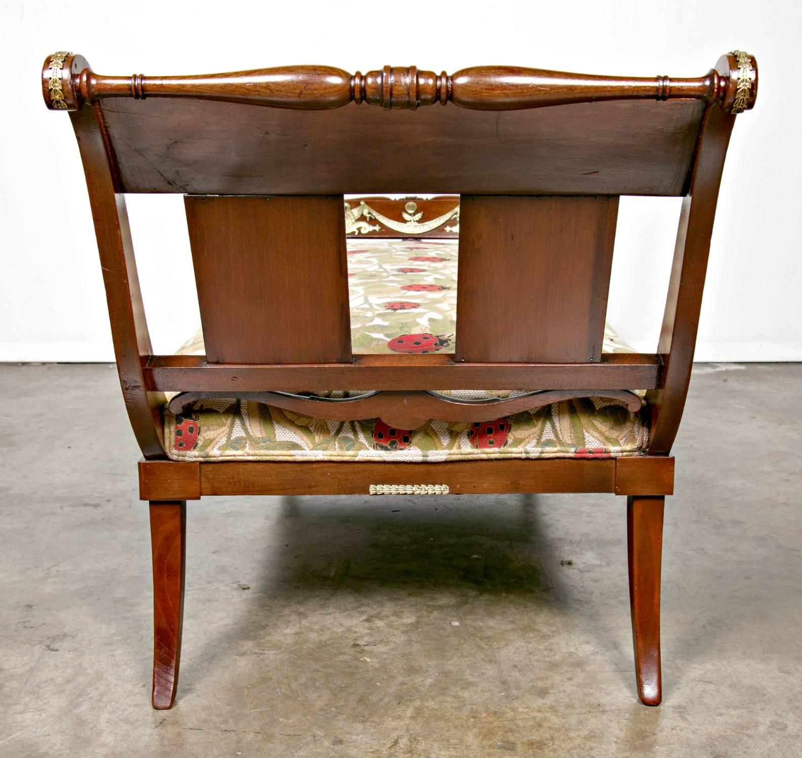 Early 19th Century French Empire Period Mahogany Lit De Repos or Chaise Longue In Excellent Condition In Birmingham, AL