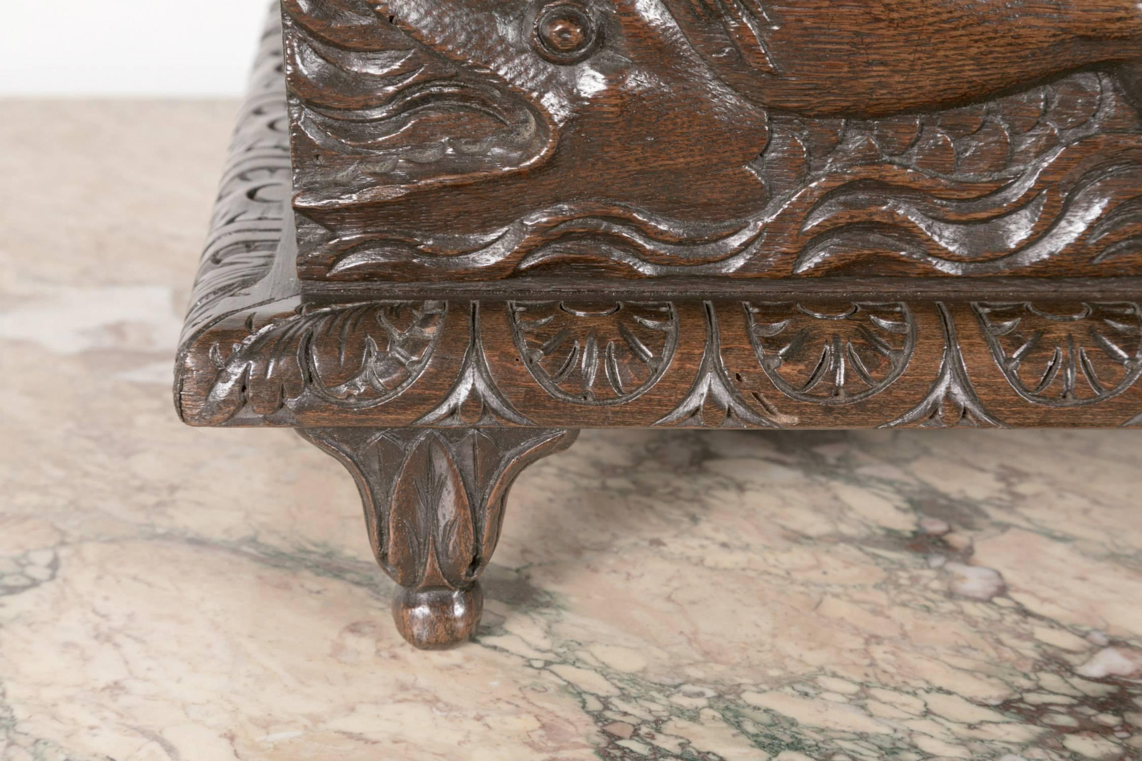 Large 19th Century French Carved Oak Jardiniere or Planter 2