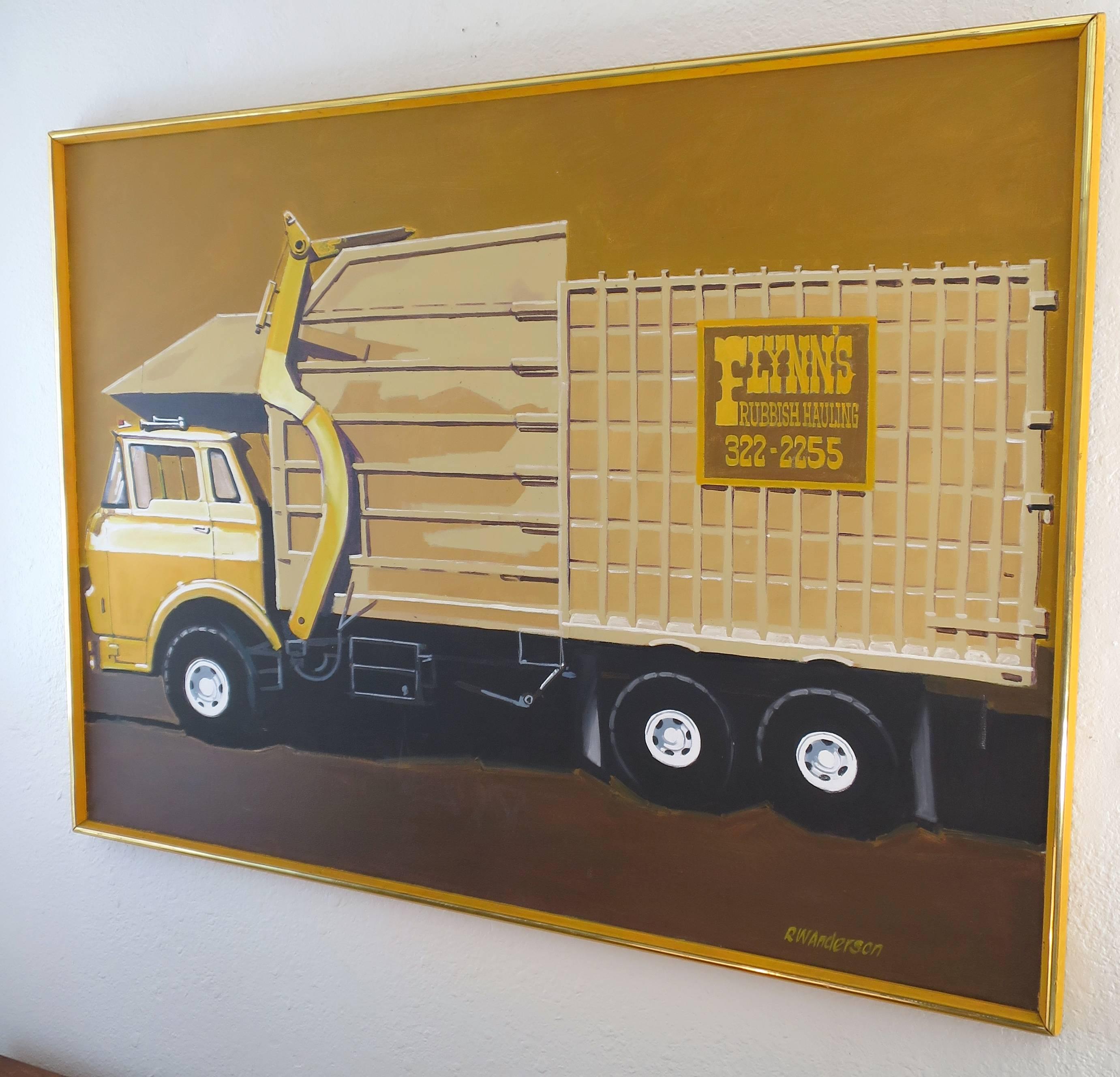 American Original Pop Art Garbage Truck Painting