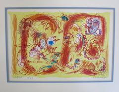 Lithographie de Pierre Alechinsky « Qu'est-ce qu'il se passe de lui ?