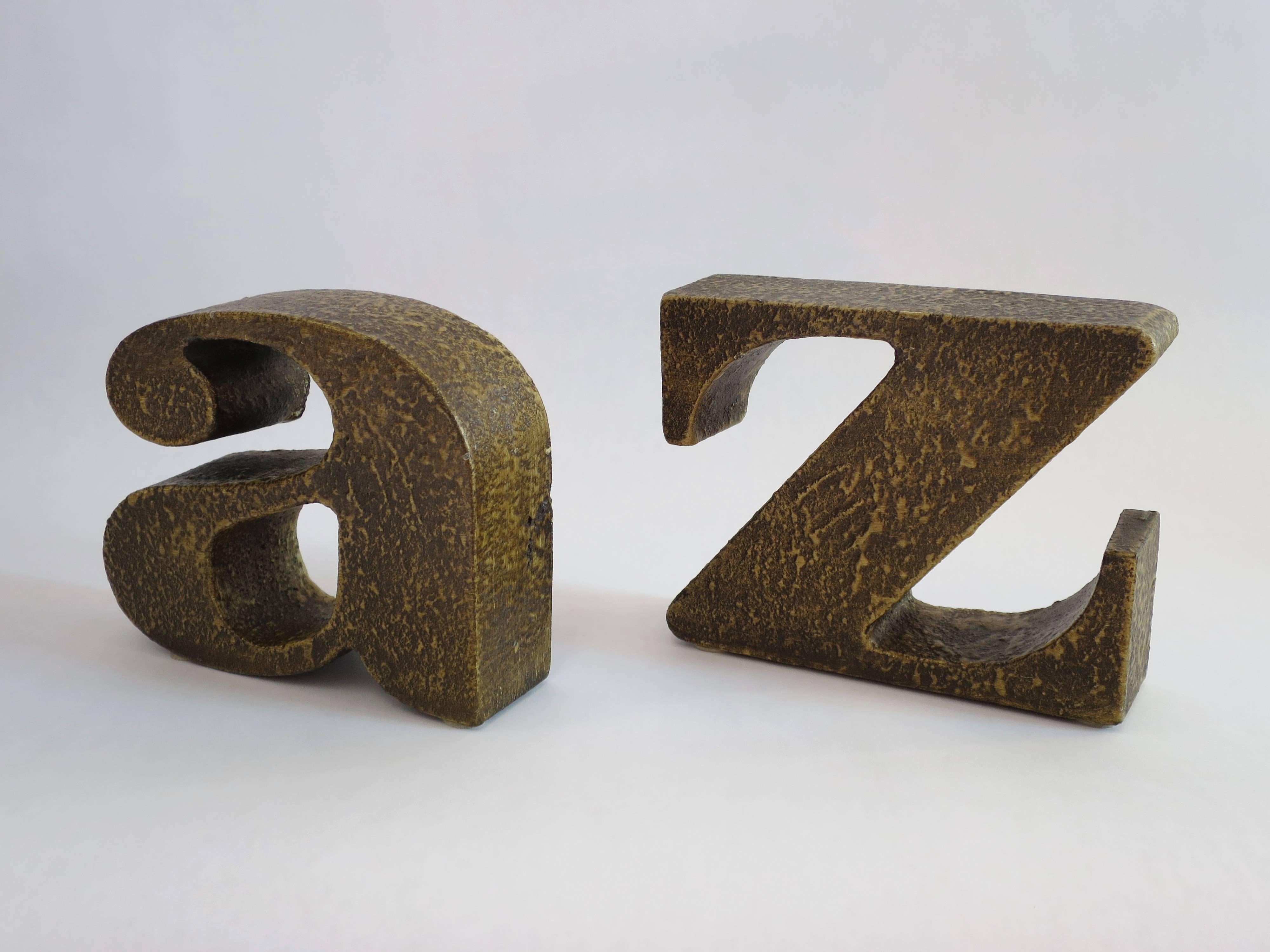 American Curtis Jere A to Z Bookends For Sale