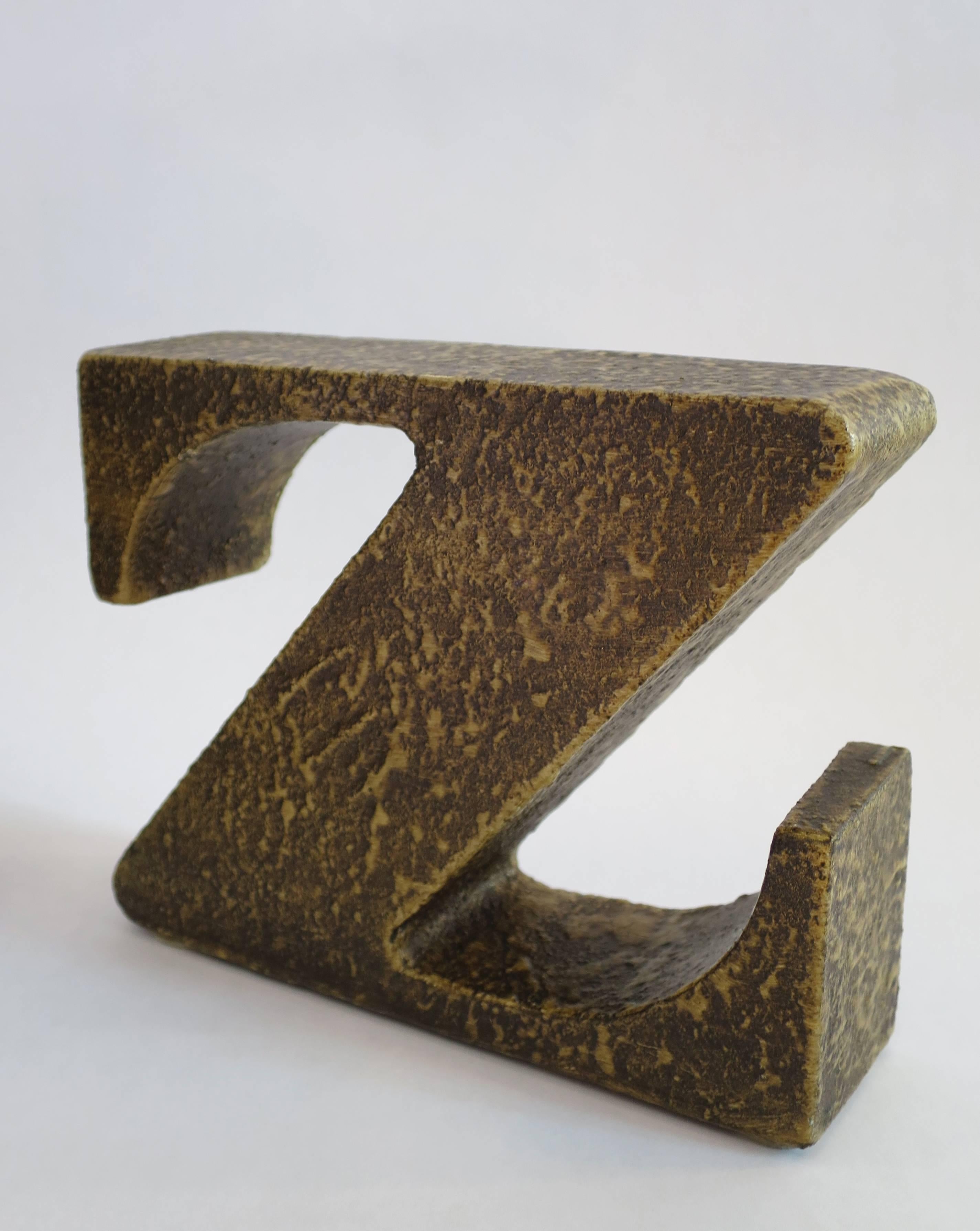 Gilt Curtis Jere A to Z Bookends For Sale
