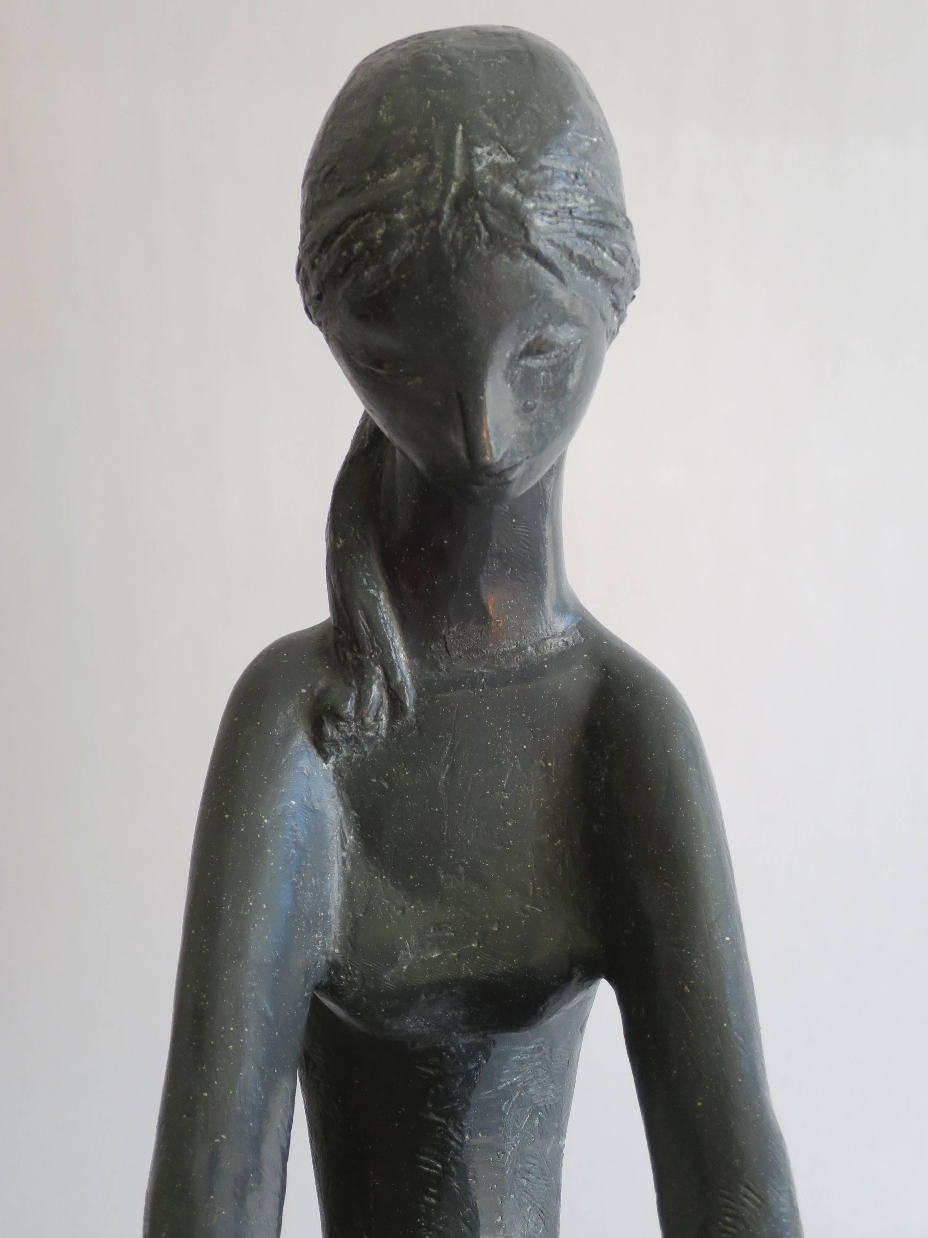 Cast Mother and Child Sculpture, 1979 For Sale