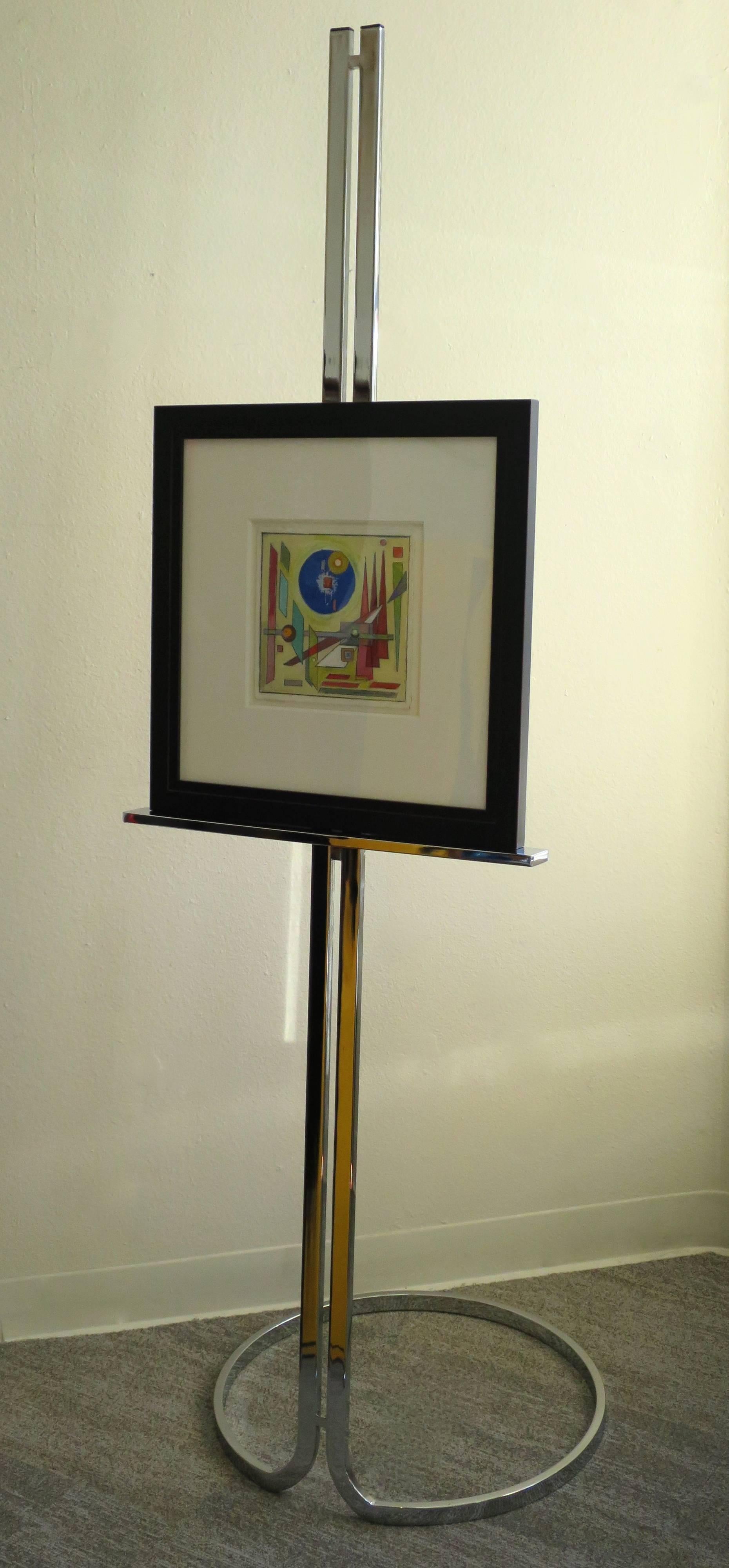 1970s Chrome Easel in the Manner of Milo Baughman In Excellent Condition For Sale In San Diego, CA