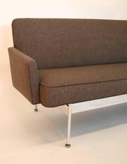 Mid-Century Sofa or Settee with Exposed Chrome Frame