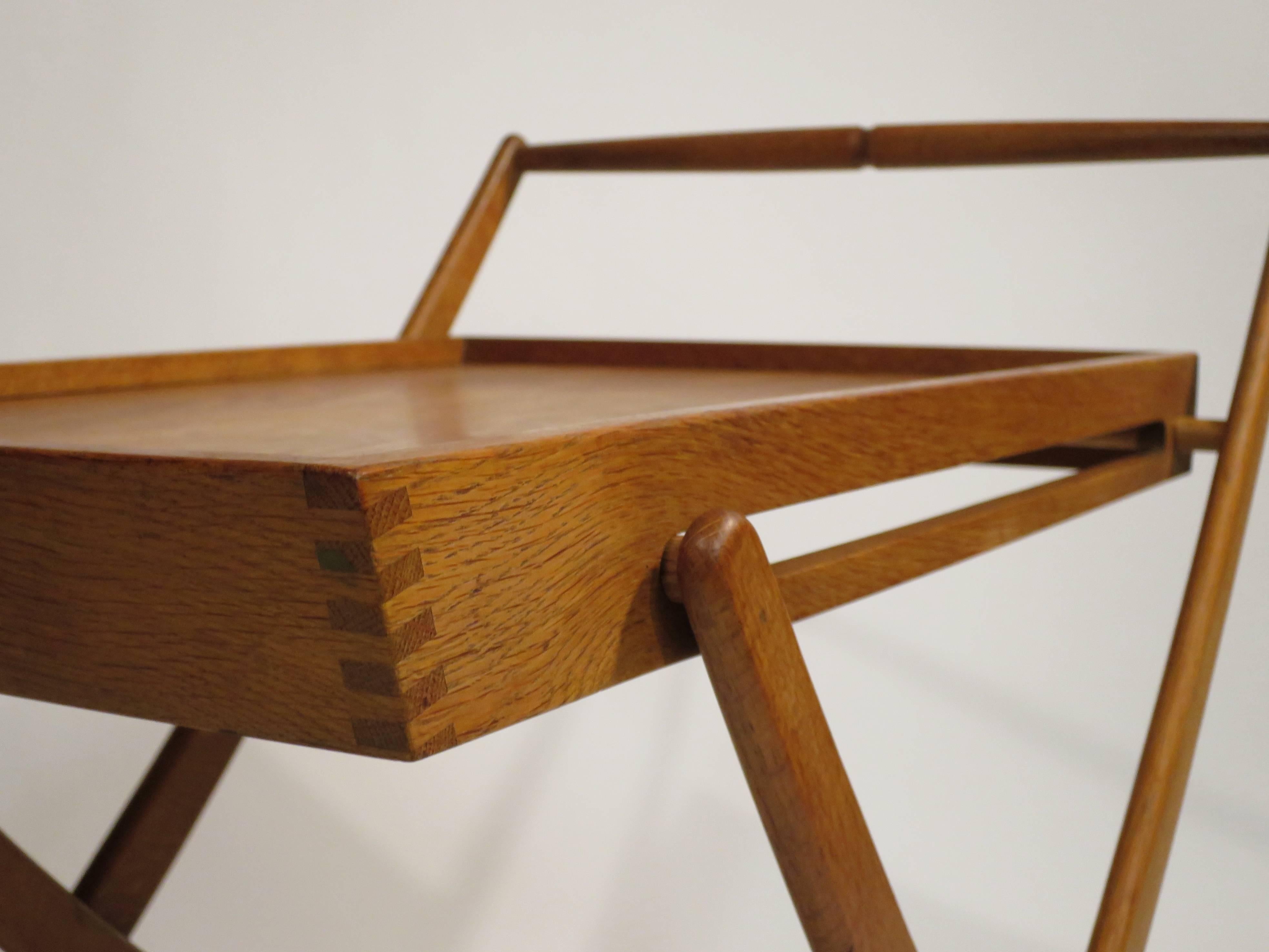 Mid-20th Century Danish Modern Folding Bar Cart