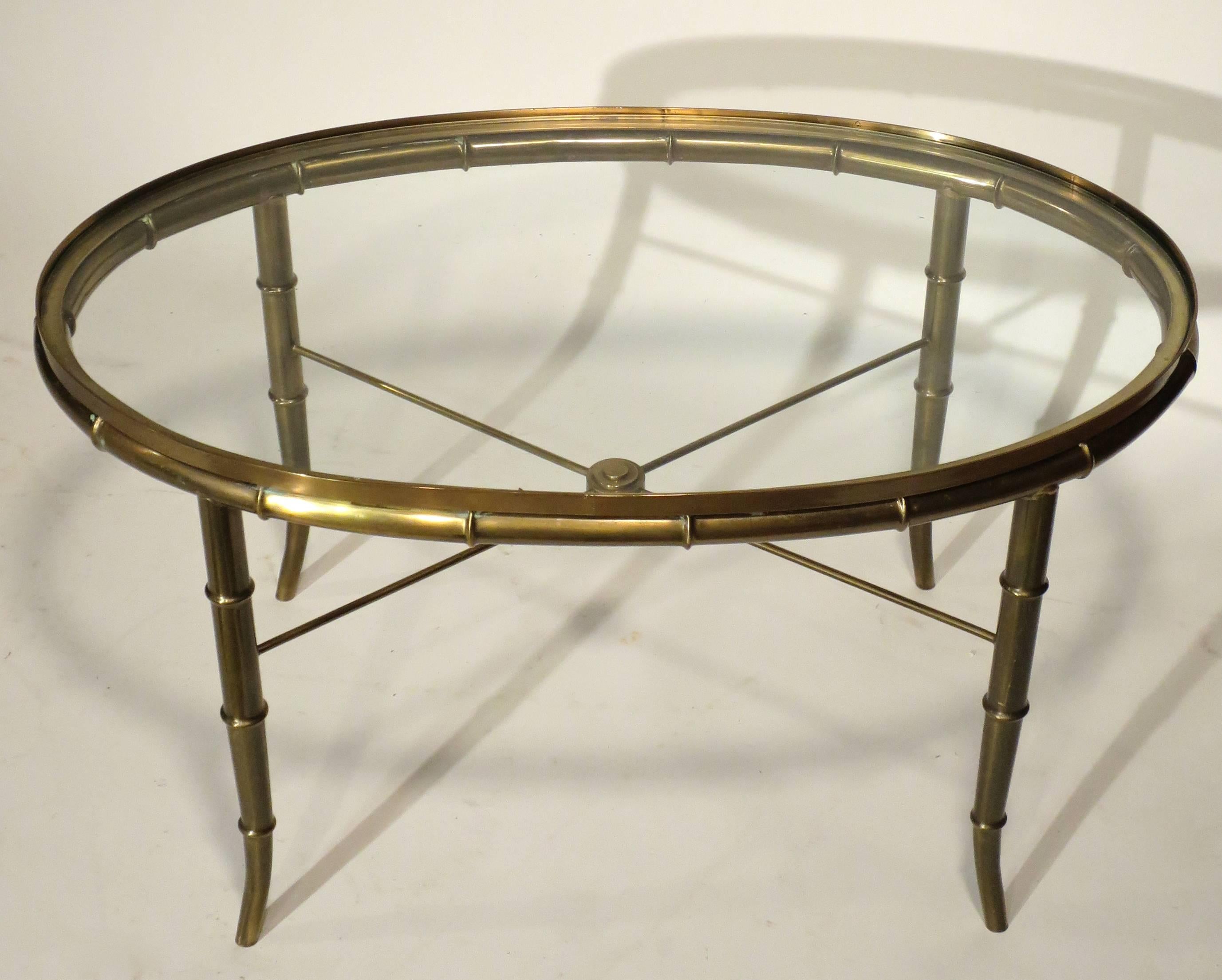 Mid-Century Modern Faux Bamboo Occasional Table by Mastercraft  For Sale