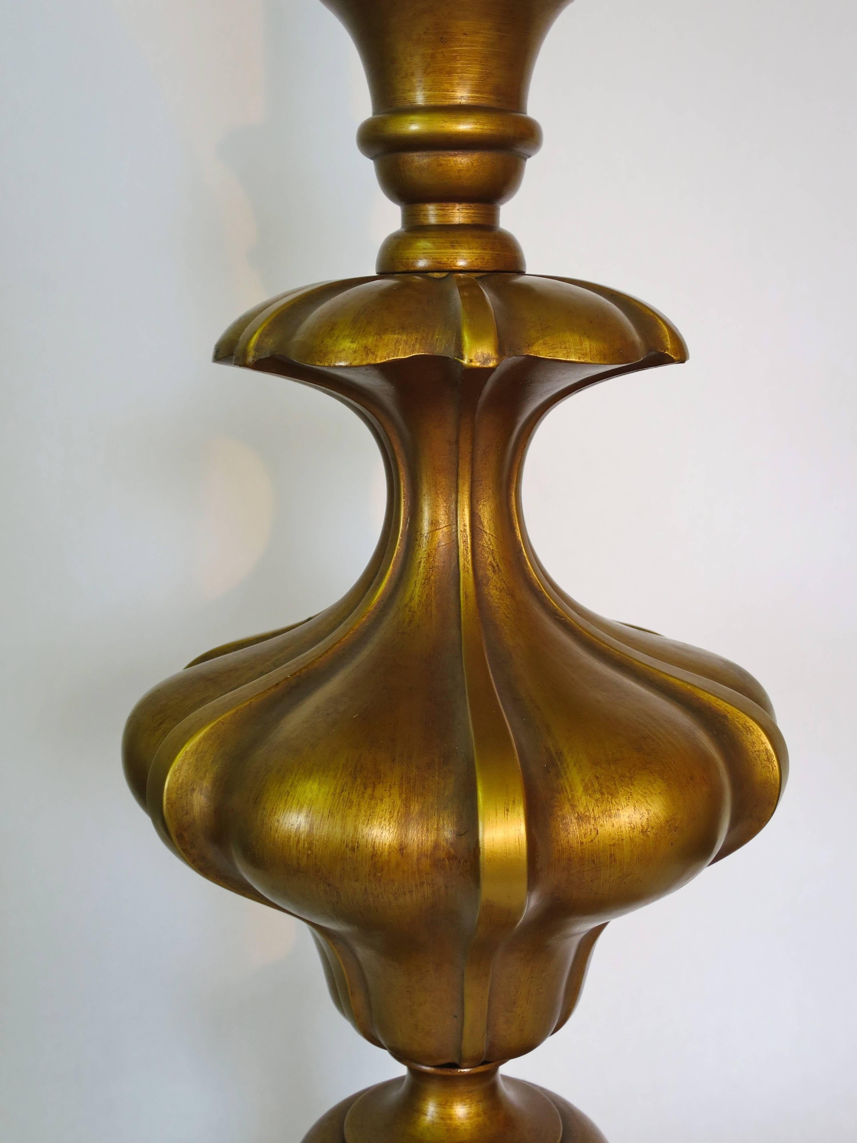 Hollywood Regency Rembrandt Brass Table Lamp For Sale