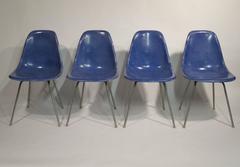 Set of Four Eames for Herman Miller Fiberglass Chairs
