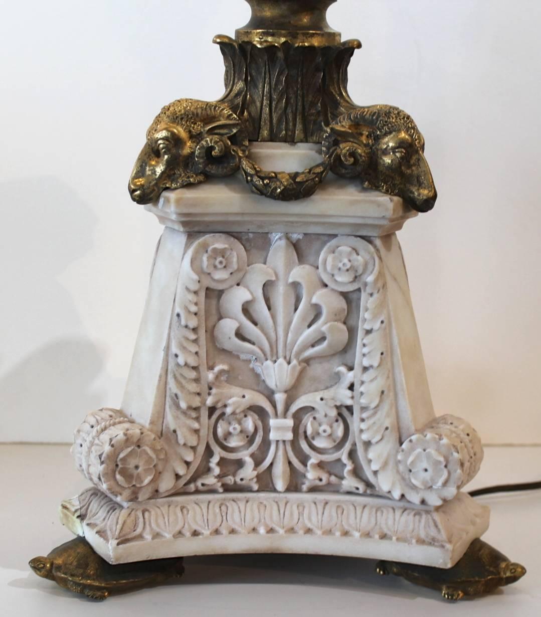 Neoclassical Edward F. Caldwell & Co. Marble and Gilt Bronze Table Lamp, New York For Sale