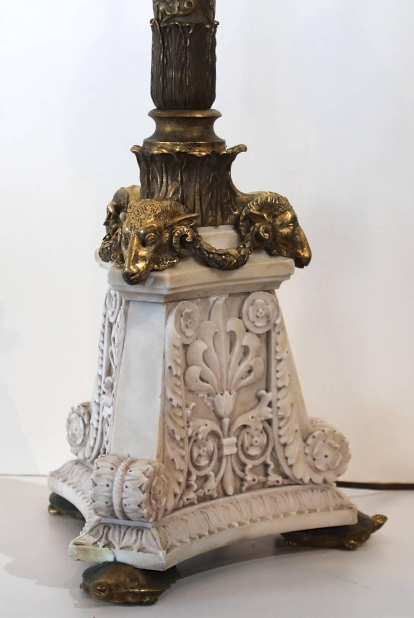 American Edward F. Caldwell & Co. Marble and Gilt Bronze Table Lamp, New York For Sale