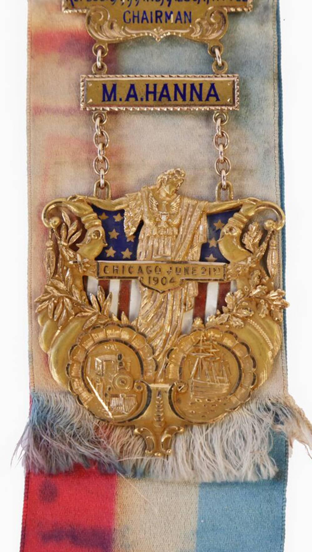 Early 20th Century Mark Hanna’s 14-Karat Chairman’s Badge Republican National Convention For Sale