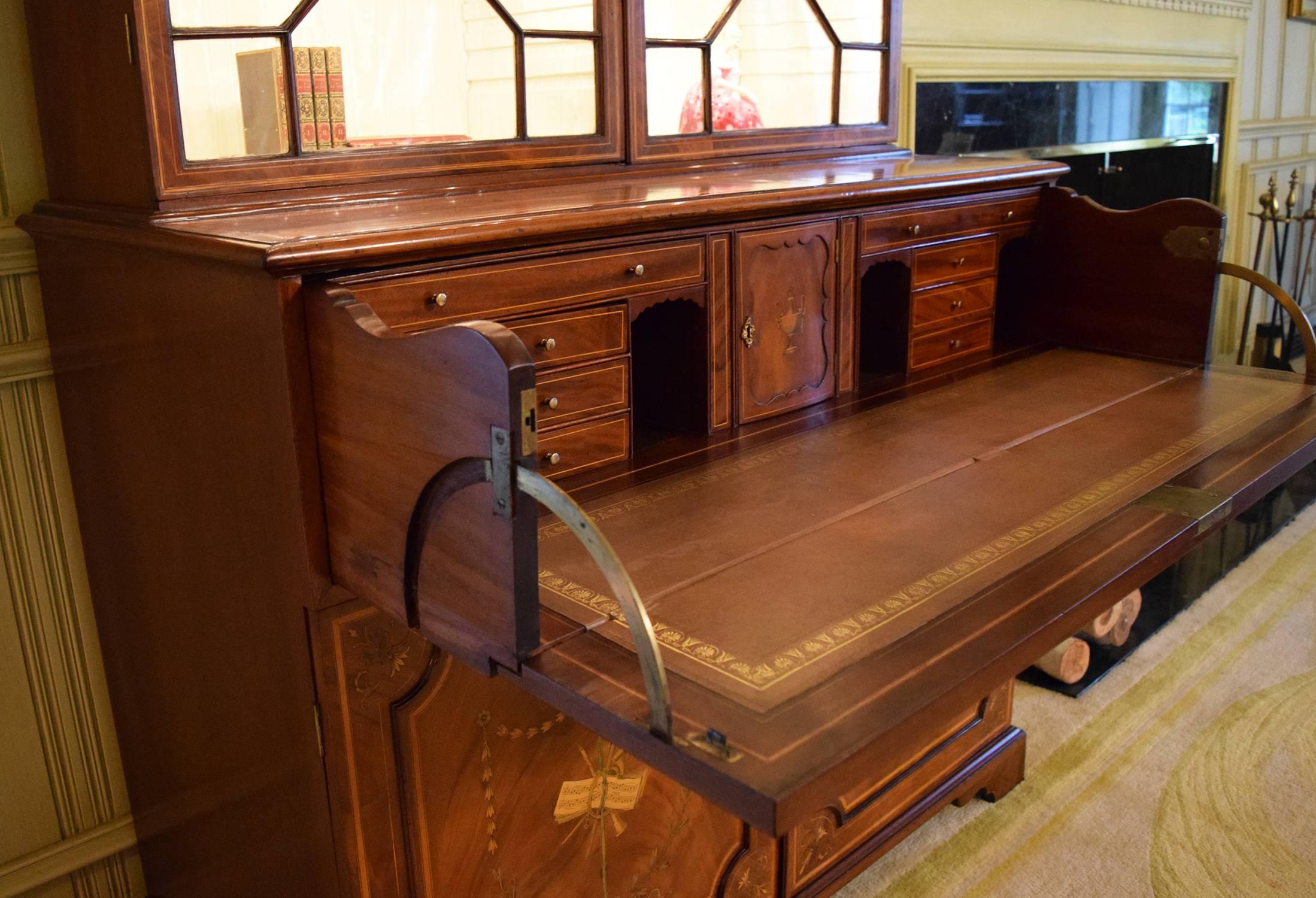 Mahogany 18th Century George III Secretary Bookcase For Sale