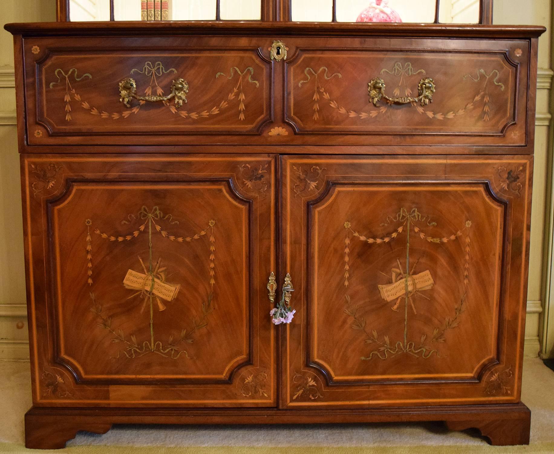 English 18th Century George III Secretary Bookcase For Sale
