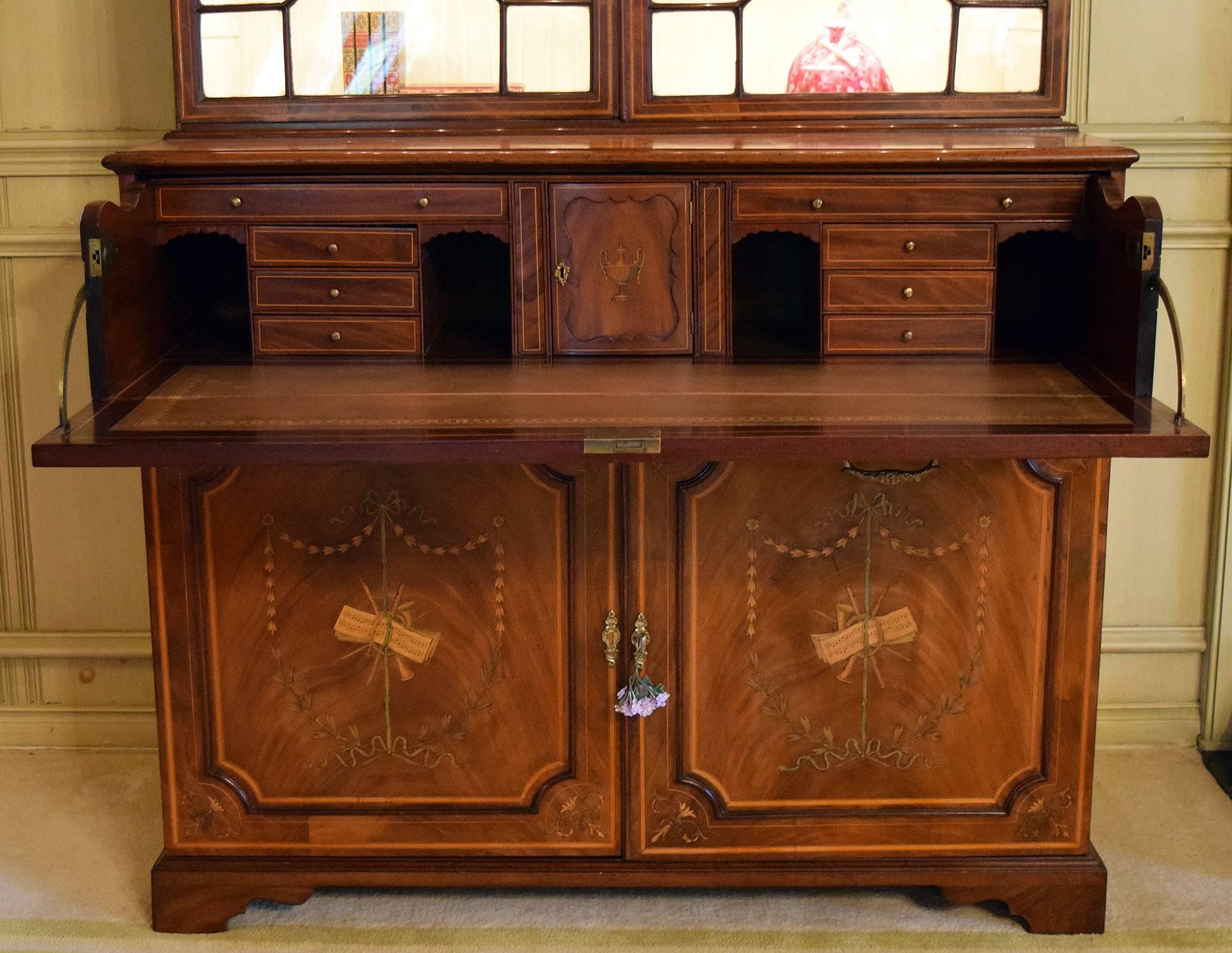 18th Century and Earlier 18th Century George III Secretary Bookcase For Sale