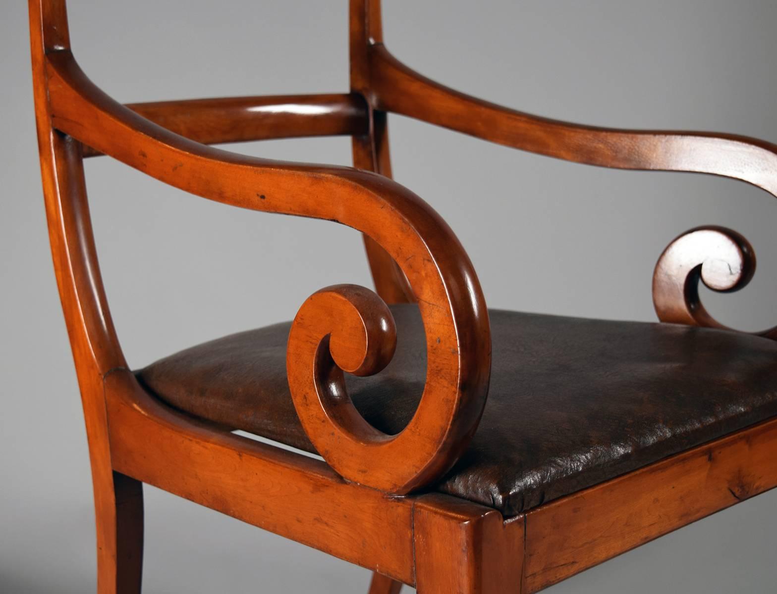 English Regency Open Armchair In Good Condition For Sale In Cleveland, OH