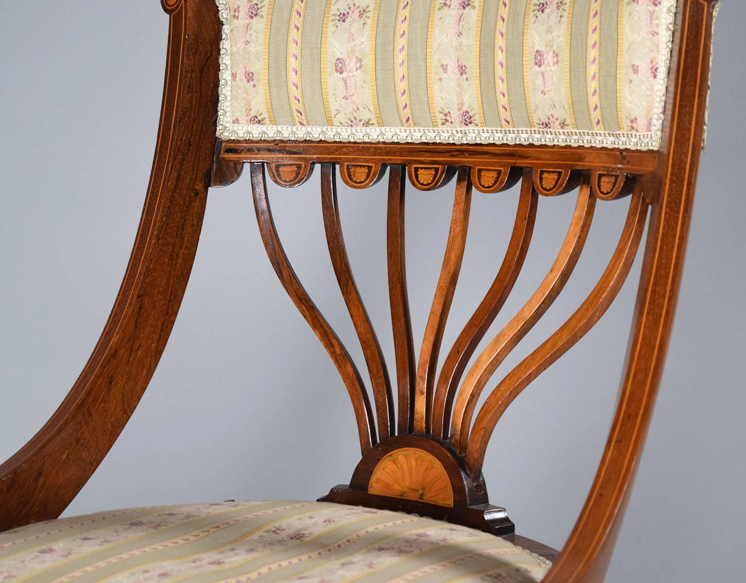 19th Century Upholstered Continental Tablet Back Chair In Good Condition For Sale In Cleveland, OH
