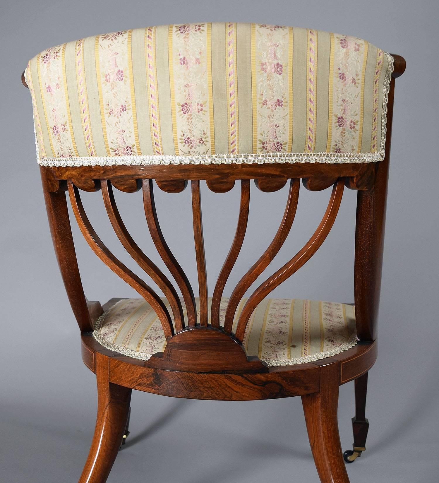William IV 19th Century Upholstered Continental Tablet Back Chair For Sale