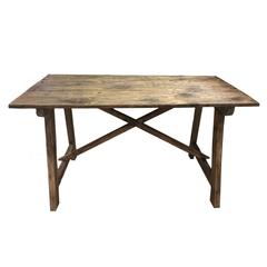 Early 19th Century Farm or Trestle Table Early 19th Century Farm or Trestle Table