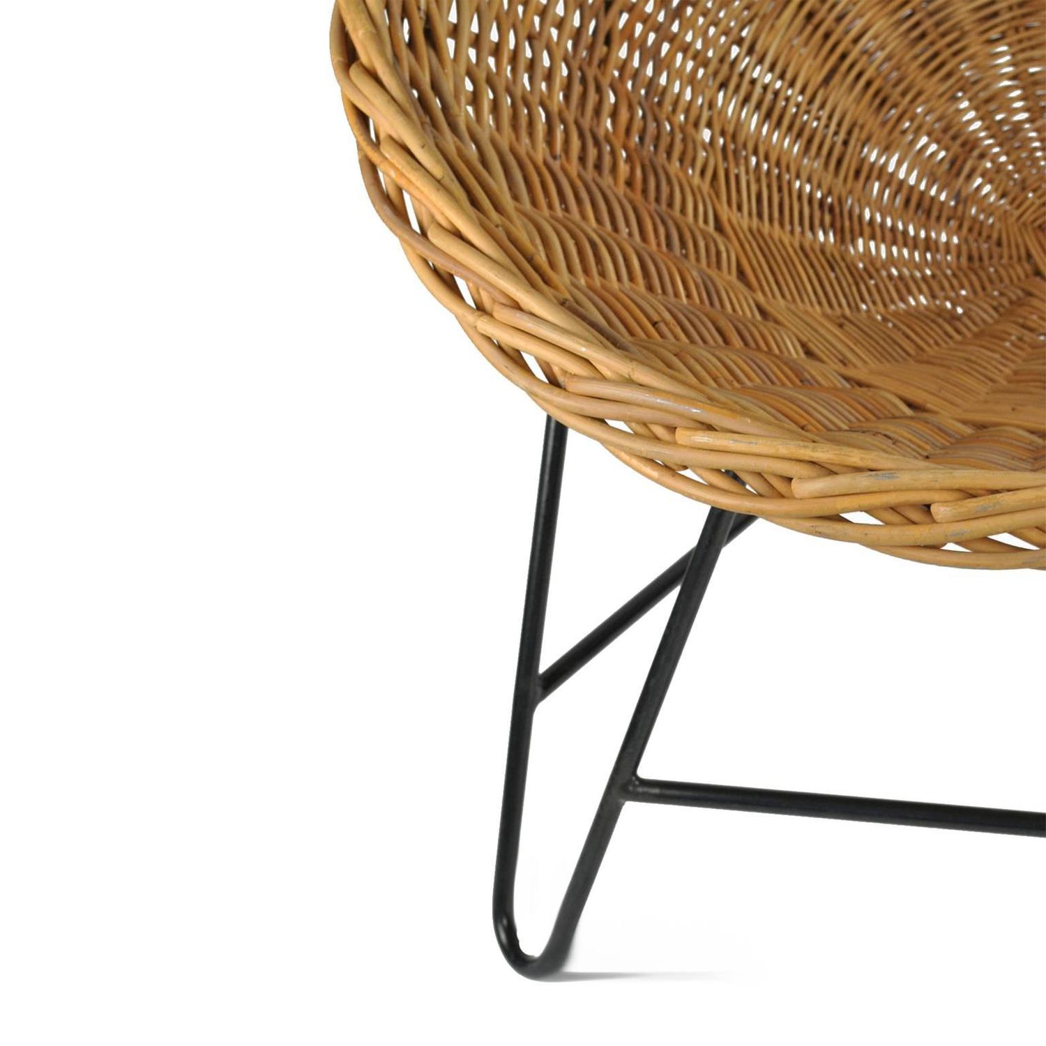 Wicker Basket Chair at 1stdibs