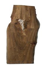 English Elm Wood Stained Coffee Table with Crystal Quartz Inlay by Danna Weiss