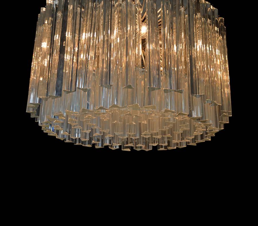 Very fine quality chandelier, made by Venini, stamped on frame, prod. Italy, Murano, 1960s.
Free shipping to London.