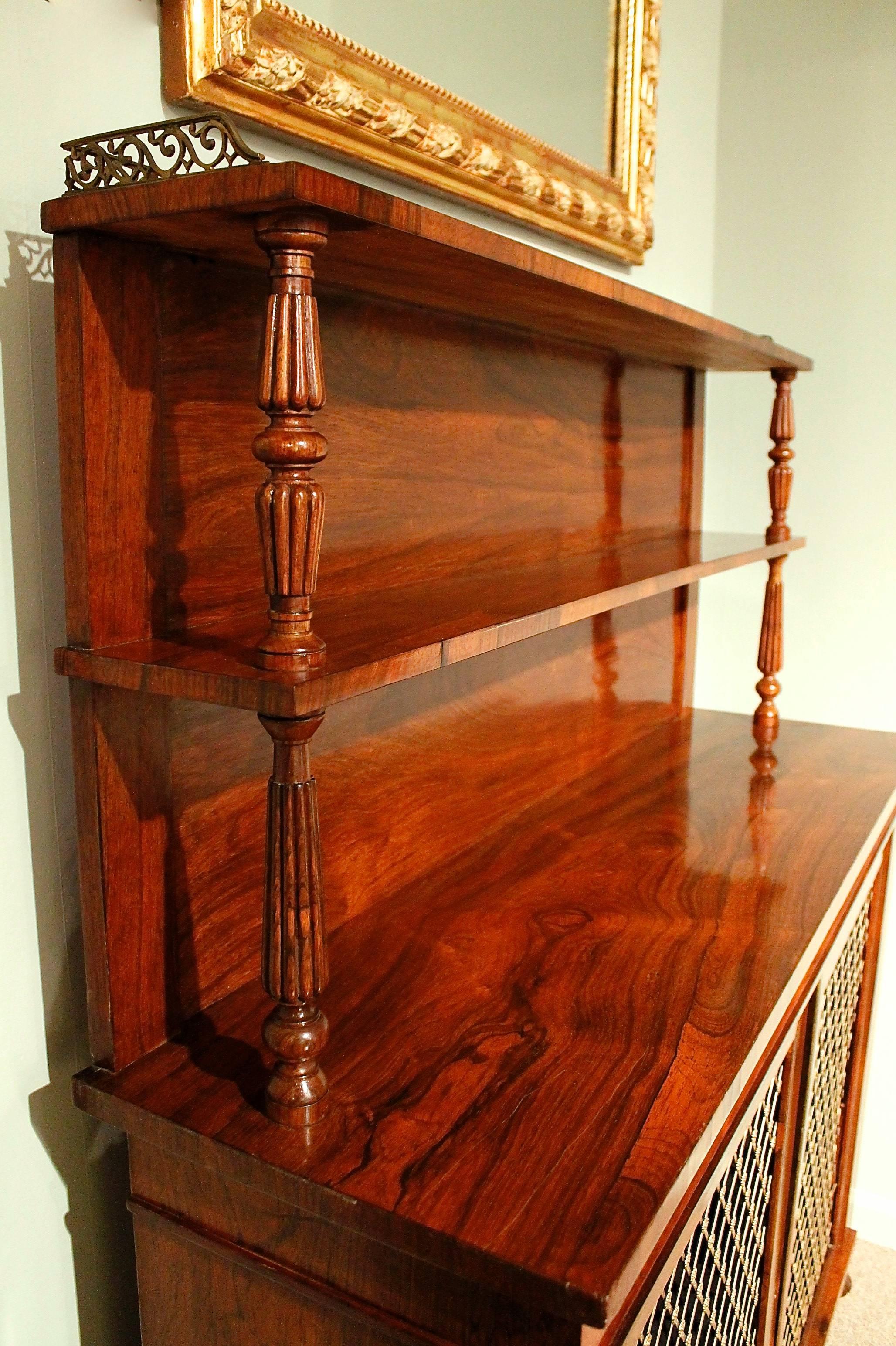 English Regency Rosewood Chiffonier Cabinet In Excellent Condition For Sale In Charlottesville, VA