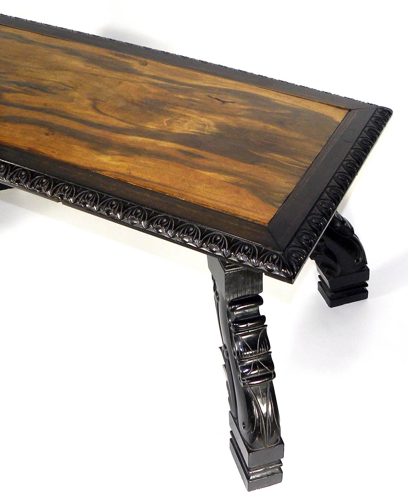 Anglo-Indian Calamander and Ebony Low Table For Sale 1