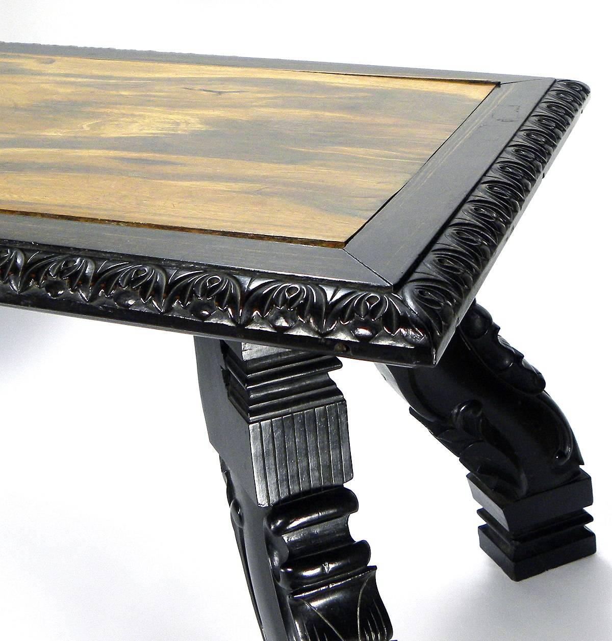 19th Century Anglo-Indian Calamander and Ebony Low Table For Sale