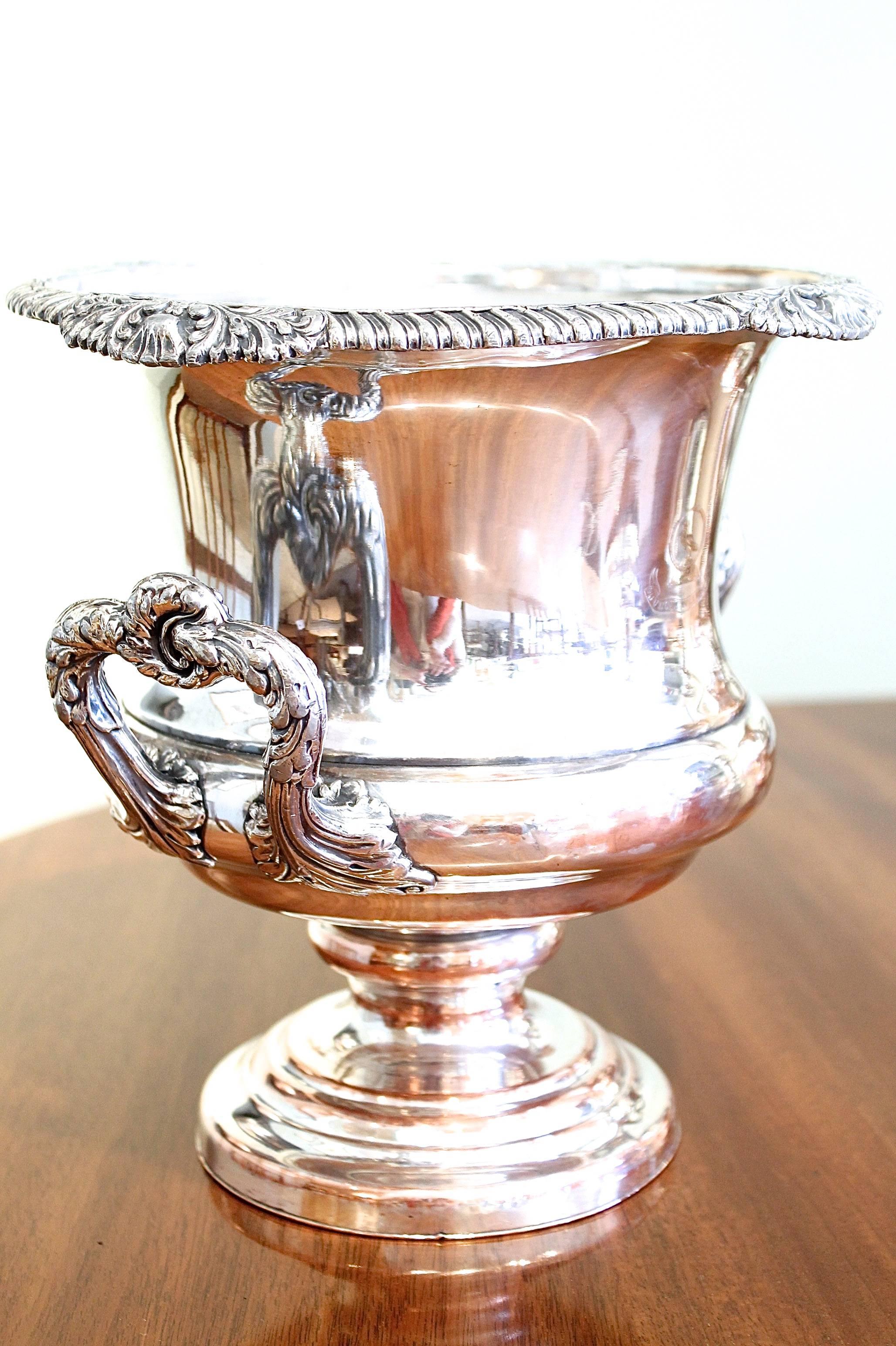 Georgian Pair of Silver on Copper Champagne Coolers For Sale