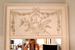 Grey Painted Louis XVI Style Trumeau Mirror