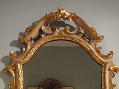 Italian Baroque Style Painted and Parcel Gilt Mirror