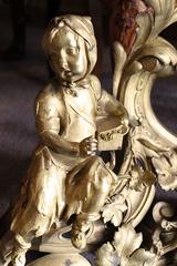 Pair of French Gilt Bronze Figural Chenets
