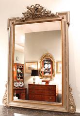 French Louis XVI Style Grey Painted and Gilded Mirror