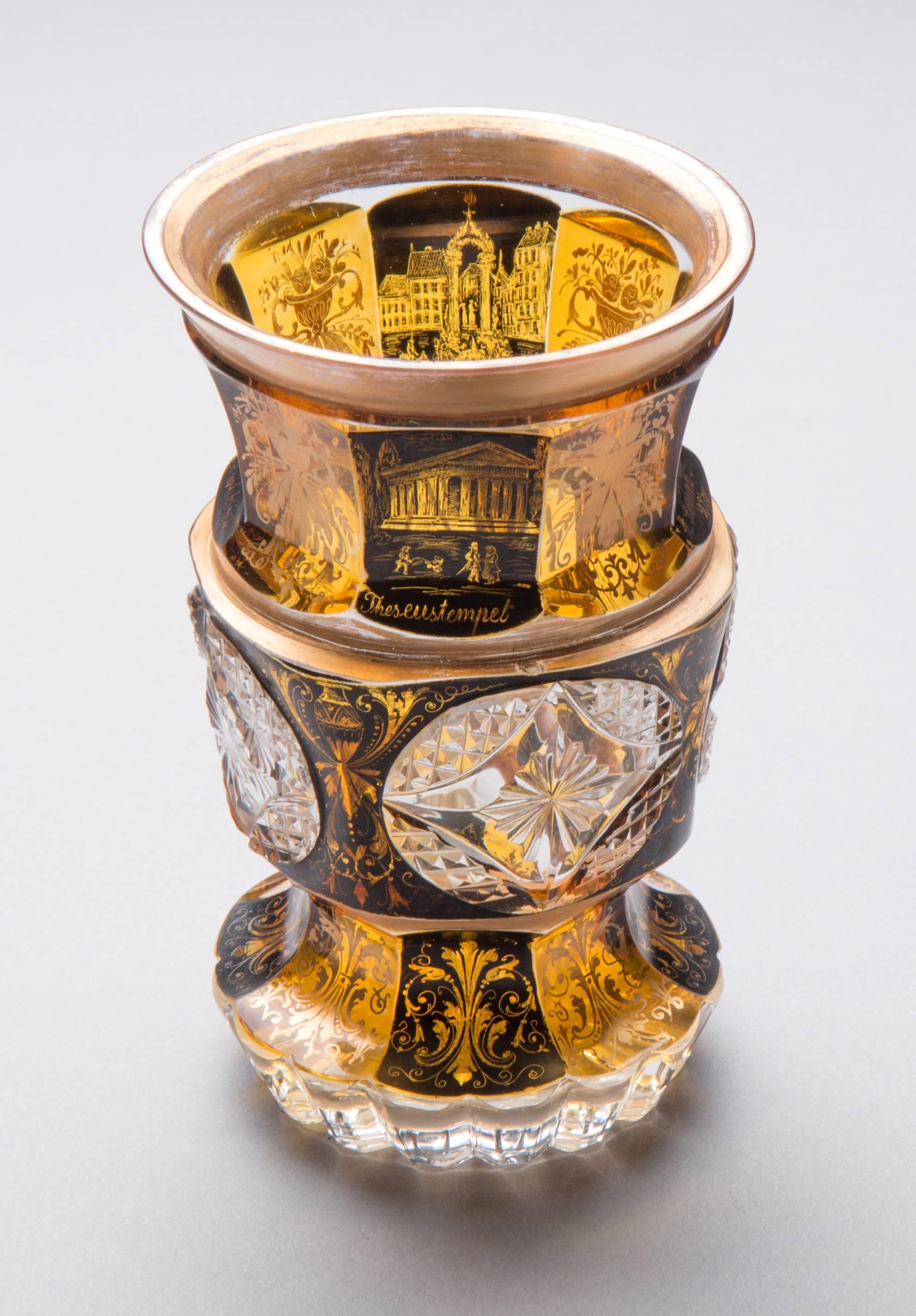 Czech Bohemian Biedermeier Goblet 