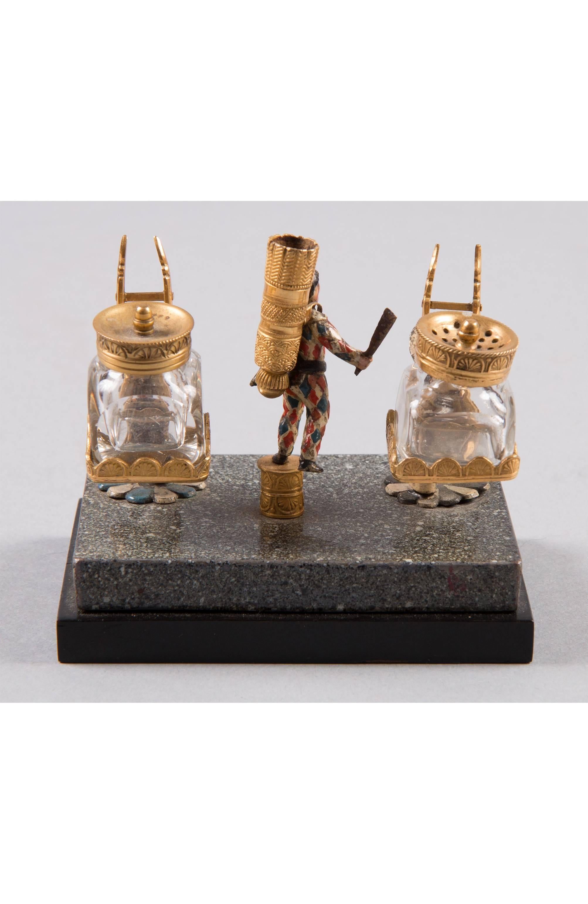 Austrian 19th Century Viennese Inkstand with Three Figures For Sale