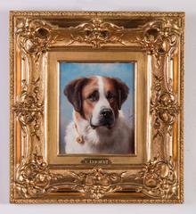 Portrait of a Saint Bernard by Carl Reichert, Austria, circa 1910