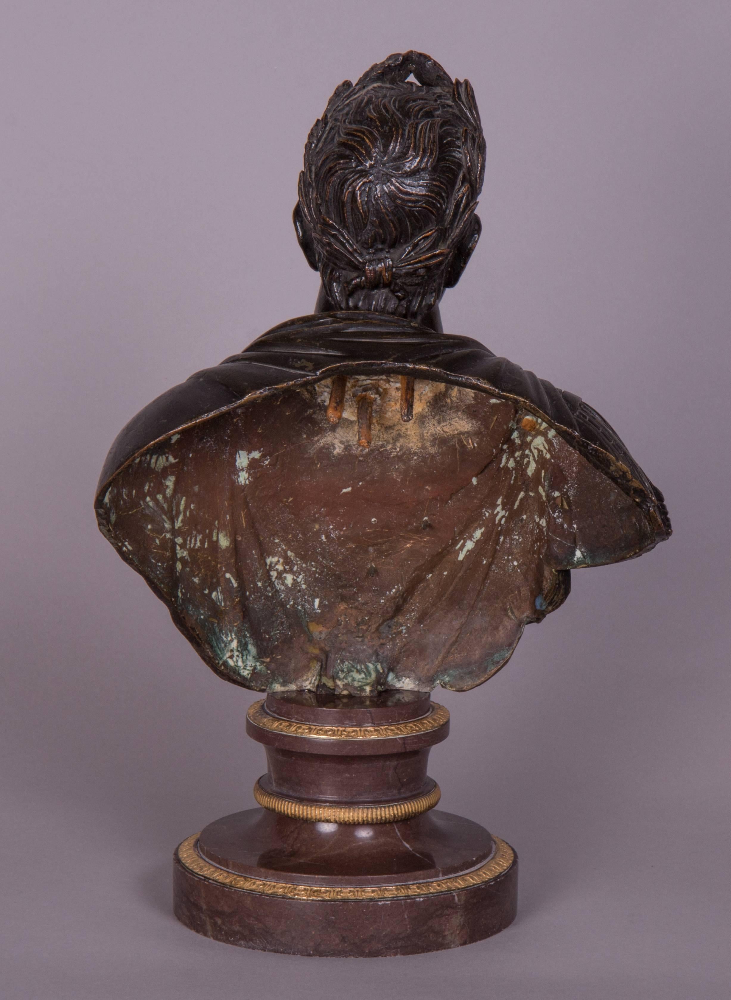 Neoclassical Bronze-Bust of Emperor Franz II (I) of Austria (1768-1835), Italy, circa 1810 For Sale