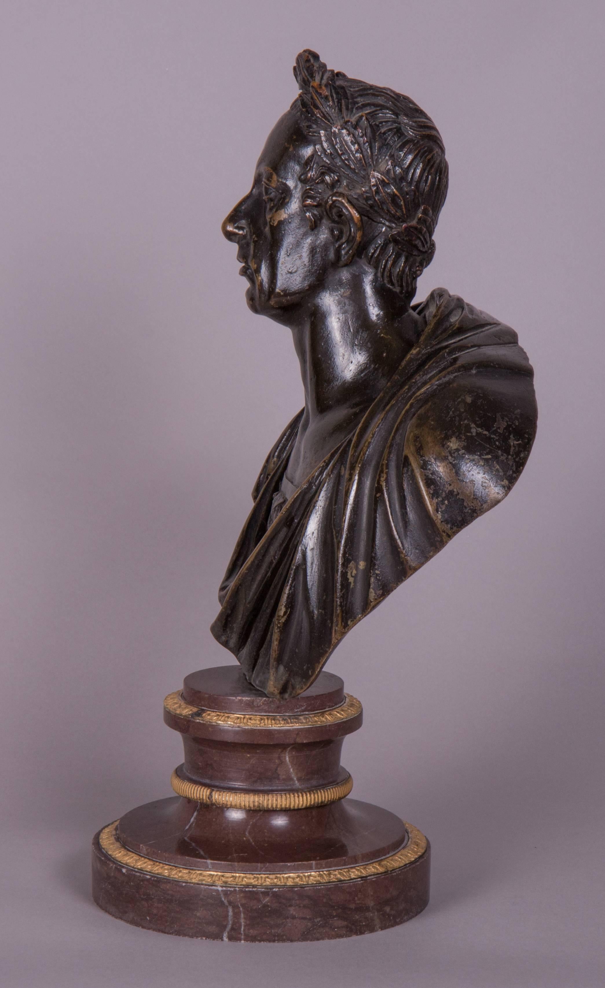 Italian Bronze-Bust of Emperor Franz II (I) of Austria (1768-1835), Italy, circa 1810 For Sale