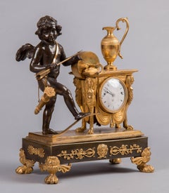 Empire Bronze Mantel Clock "Amor", Austria, circa 1810